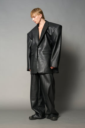 Leather Oversize Blazer