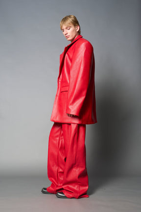 Leather Oversize Blazer