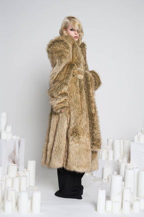 Namilia Faux Fur Coat Brown