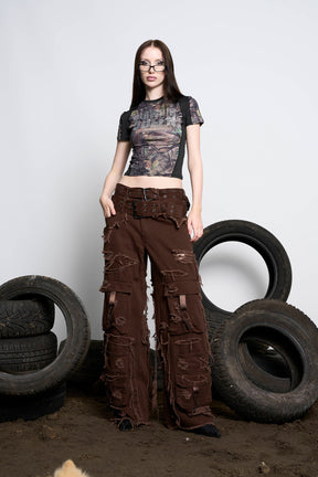 Distressed Cargo Pants