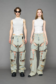 white  contour top by NAMILIA featuring a sculpted fit, corset-style waist with hook-and-eye closure, and high neckline. Statement shaping top.