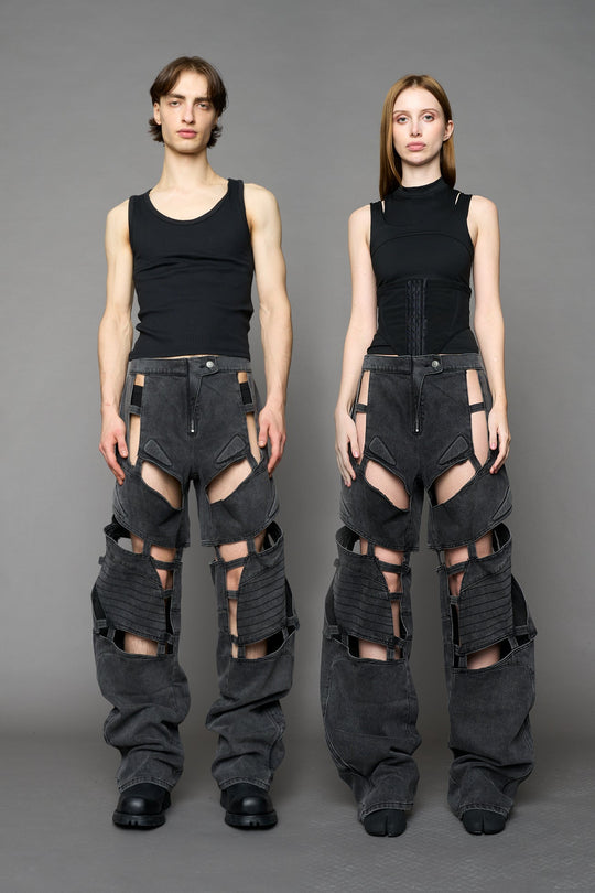 Moto Denim Floating Pants