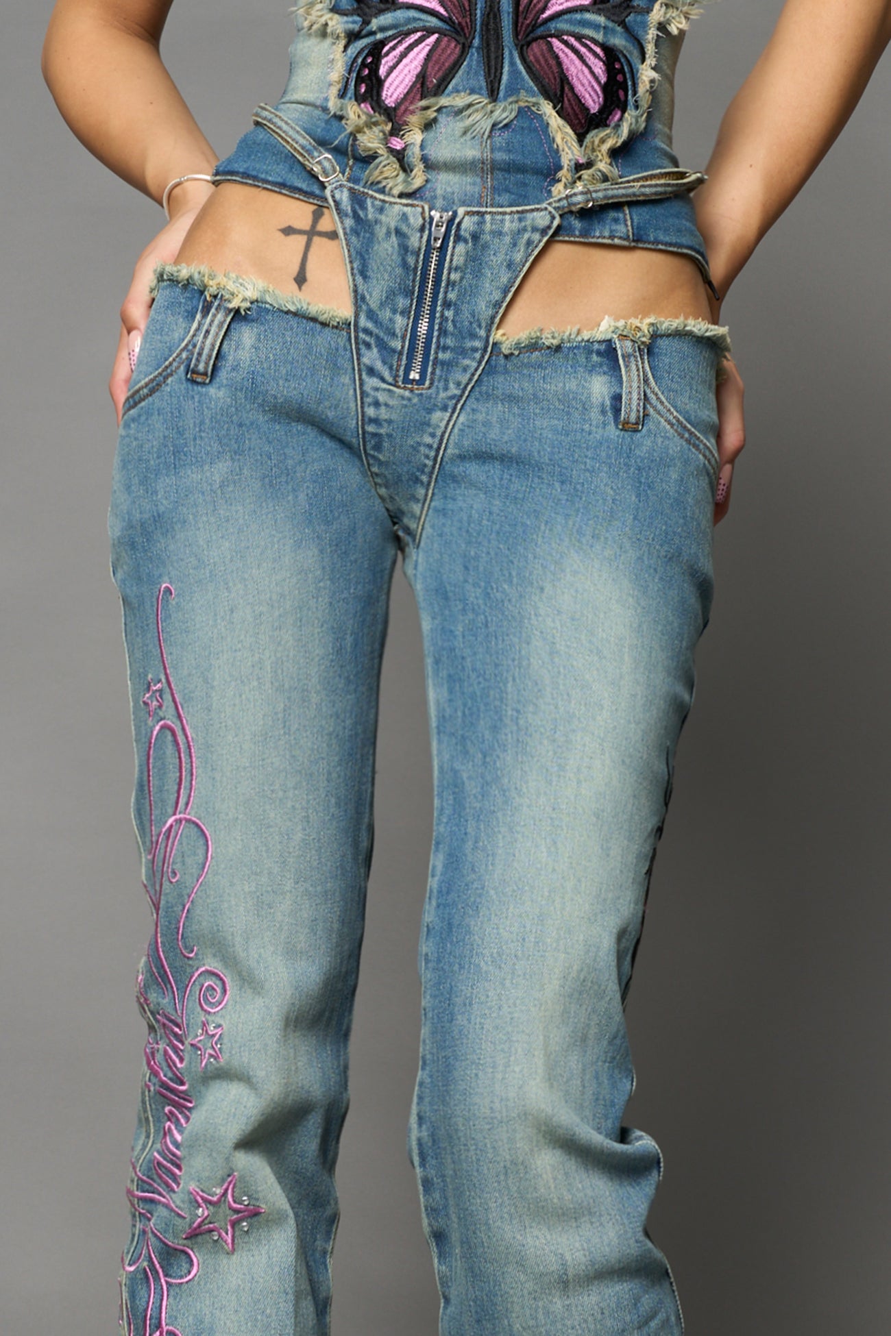 Denim Thong Pants