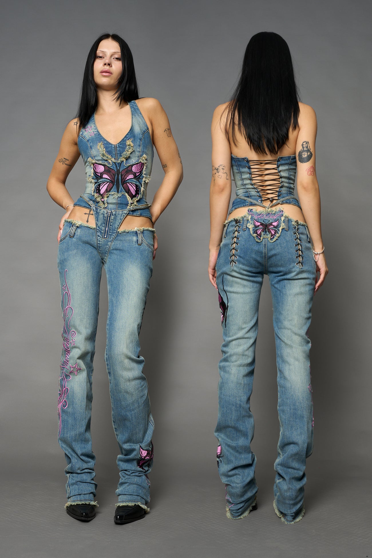 Denim Thong Pants