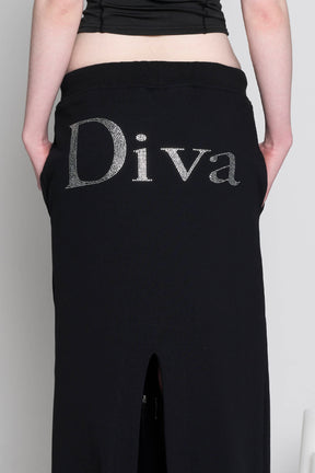 Namilia Diva Long Sweat Skirt Black