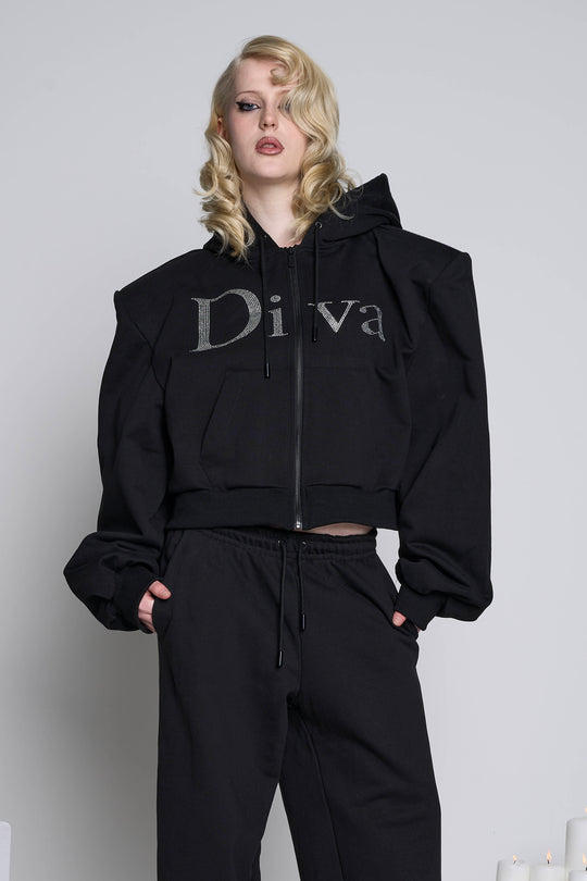 Diva Crop Zip Hoodie