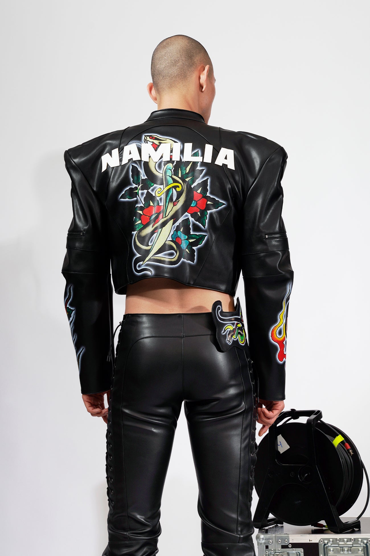 NAMILIA - Black Rose Moto Jacket - Shop now