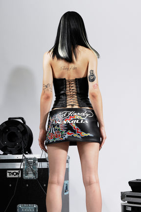 Hellcat Lace Up Mini Skirt