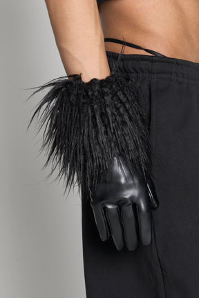 Namilia Faux Fur Gloves Black