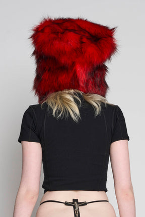 Namilia Faux Fur Hat Red