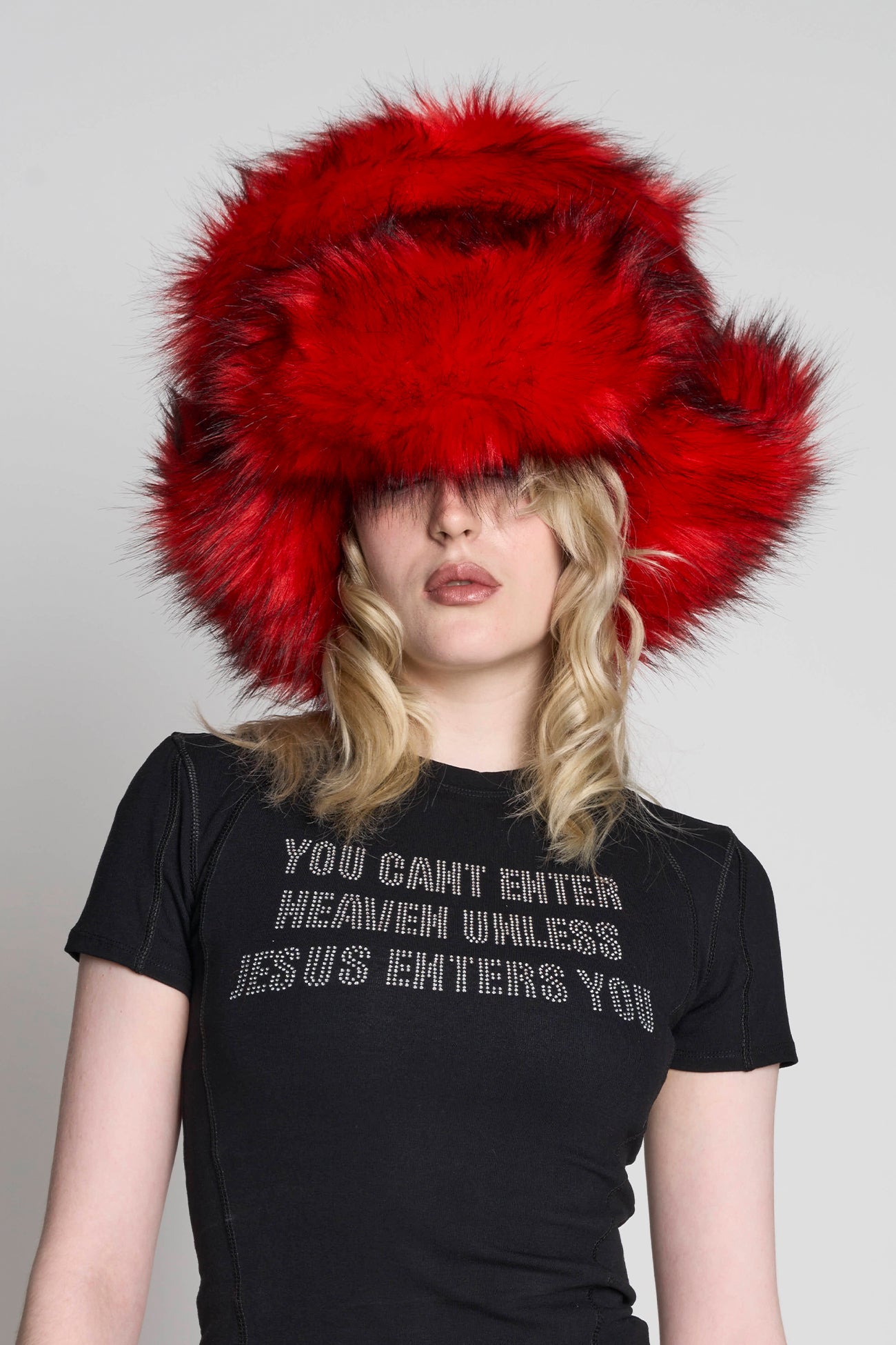 Namilia Faux Fur Hat Red