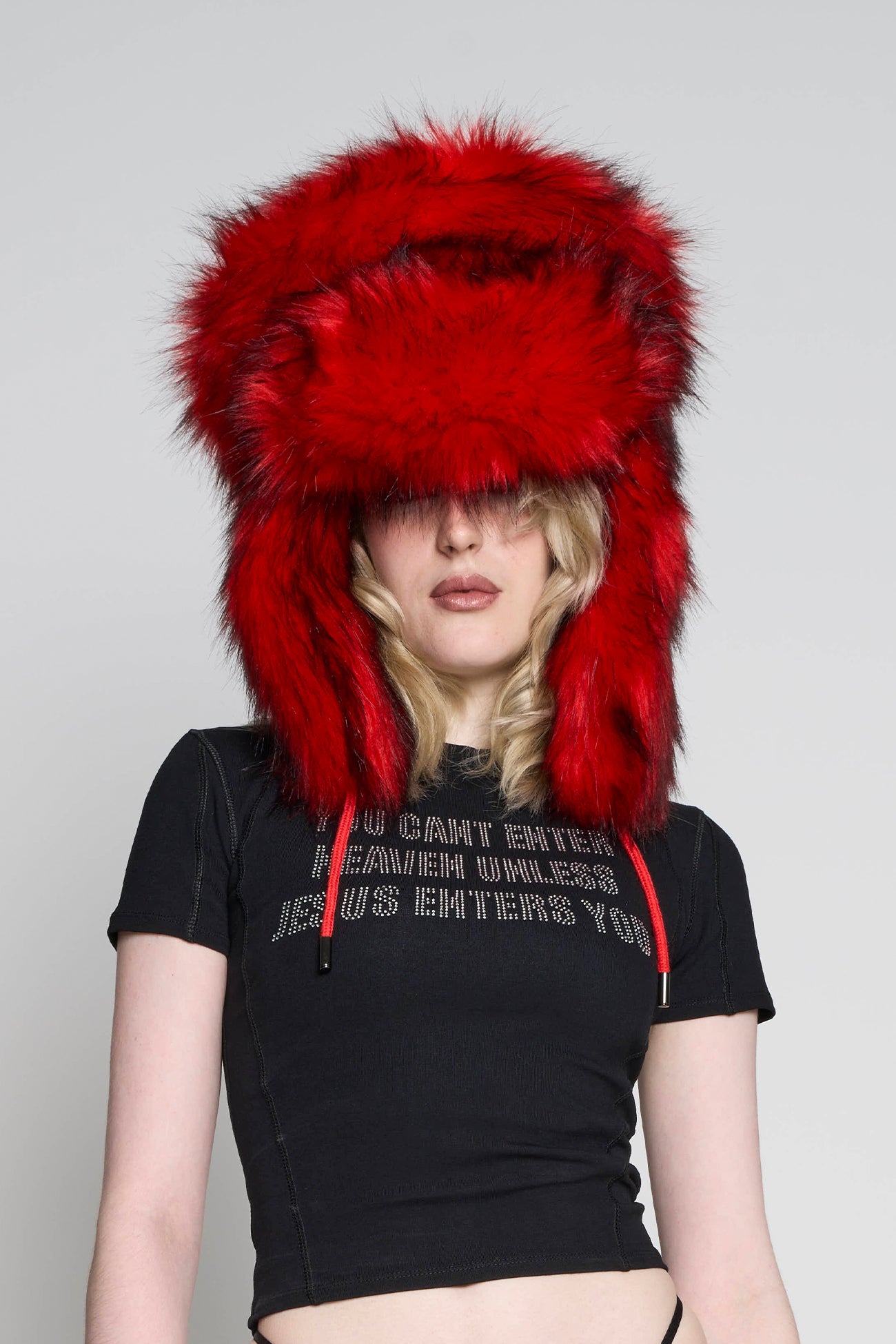 Namilia Faux Fur Hat Red