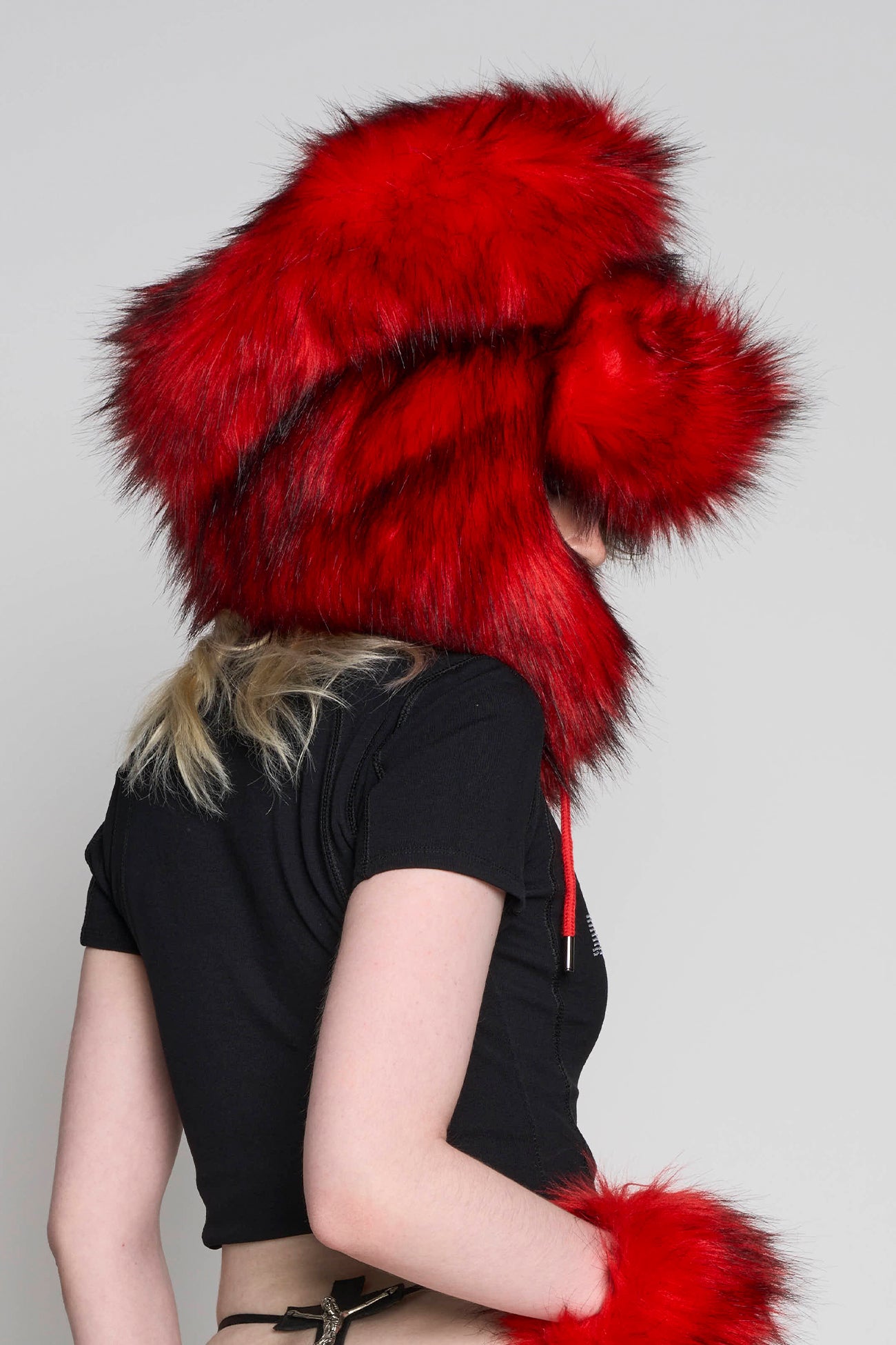 Namilia Faux Fur Hat Red