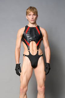 NAMILIA Cut Out Body - Pouch Panty - BLACK RED xs