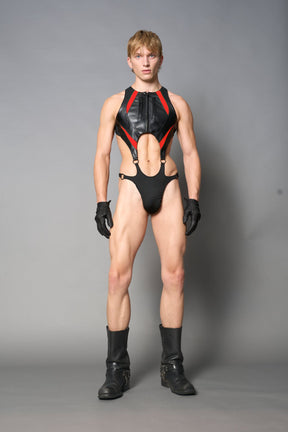 NAMILIA Cut Out Body - Pouch Panty - BLACK RED xs