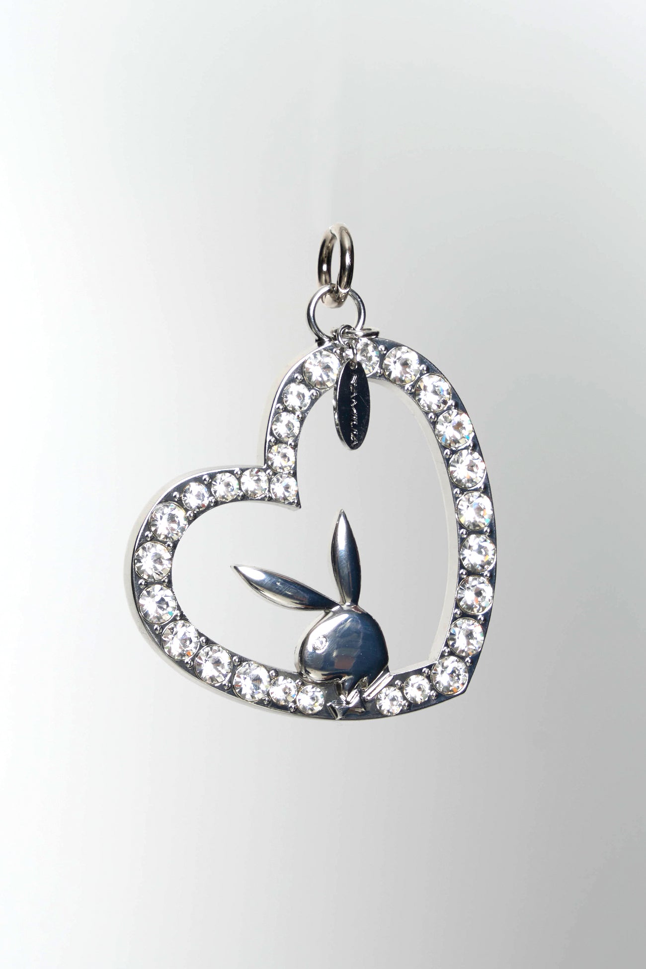 Crystal Bunny Heart Charm