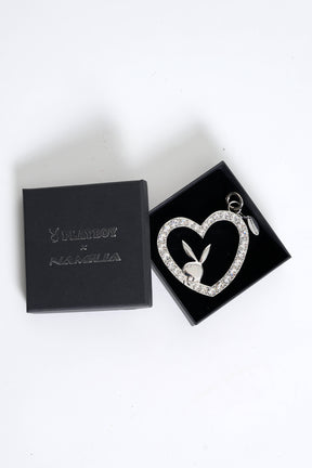 Crystal Bunny Heart Charm