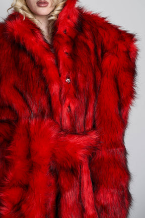 Namilia Faux Fur Coat Red