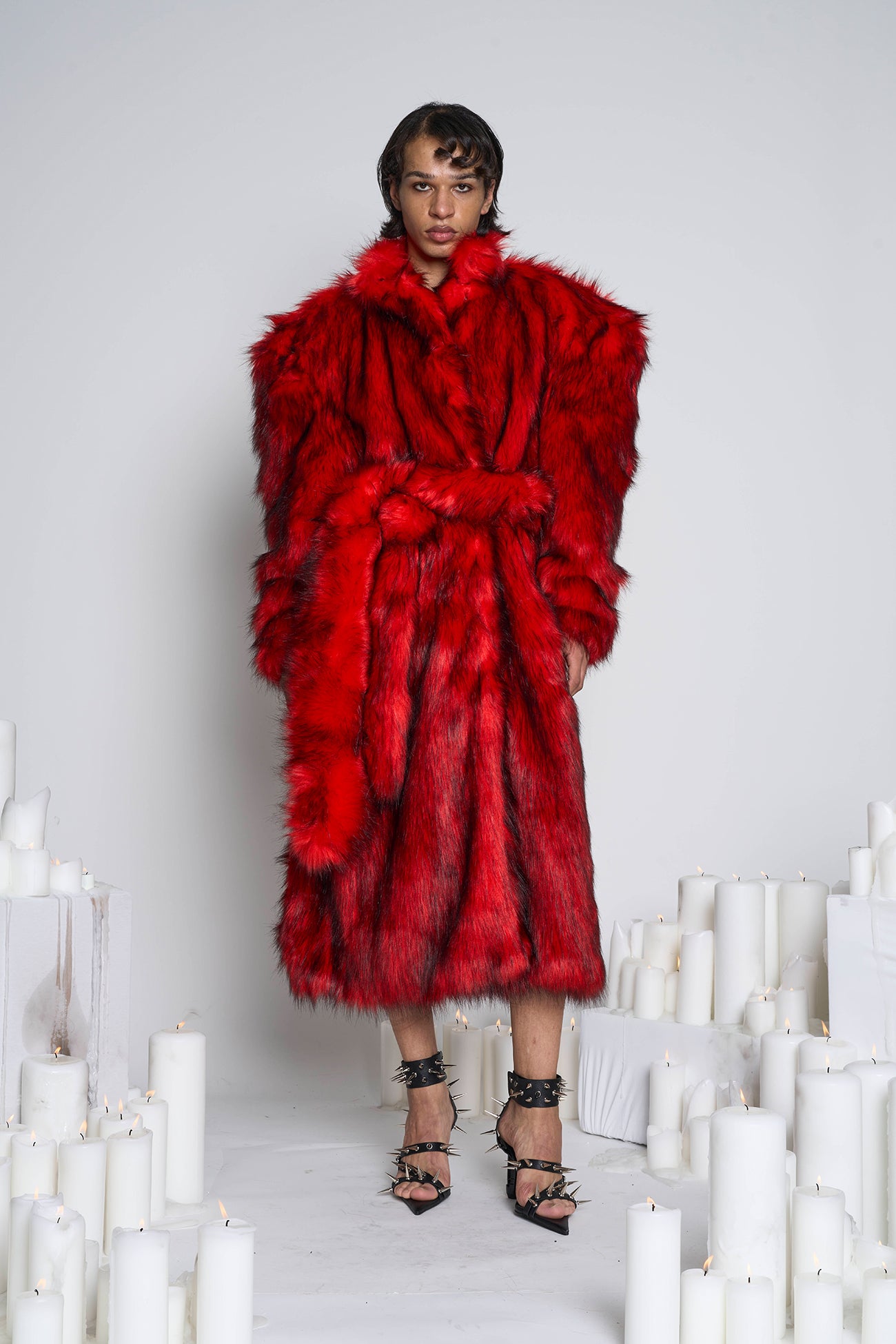 Namilia Faux Fur Coat Red