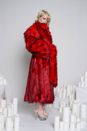 Namilia Faux Fur Coat Red