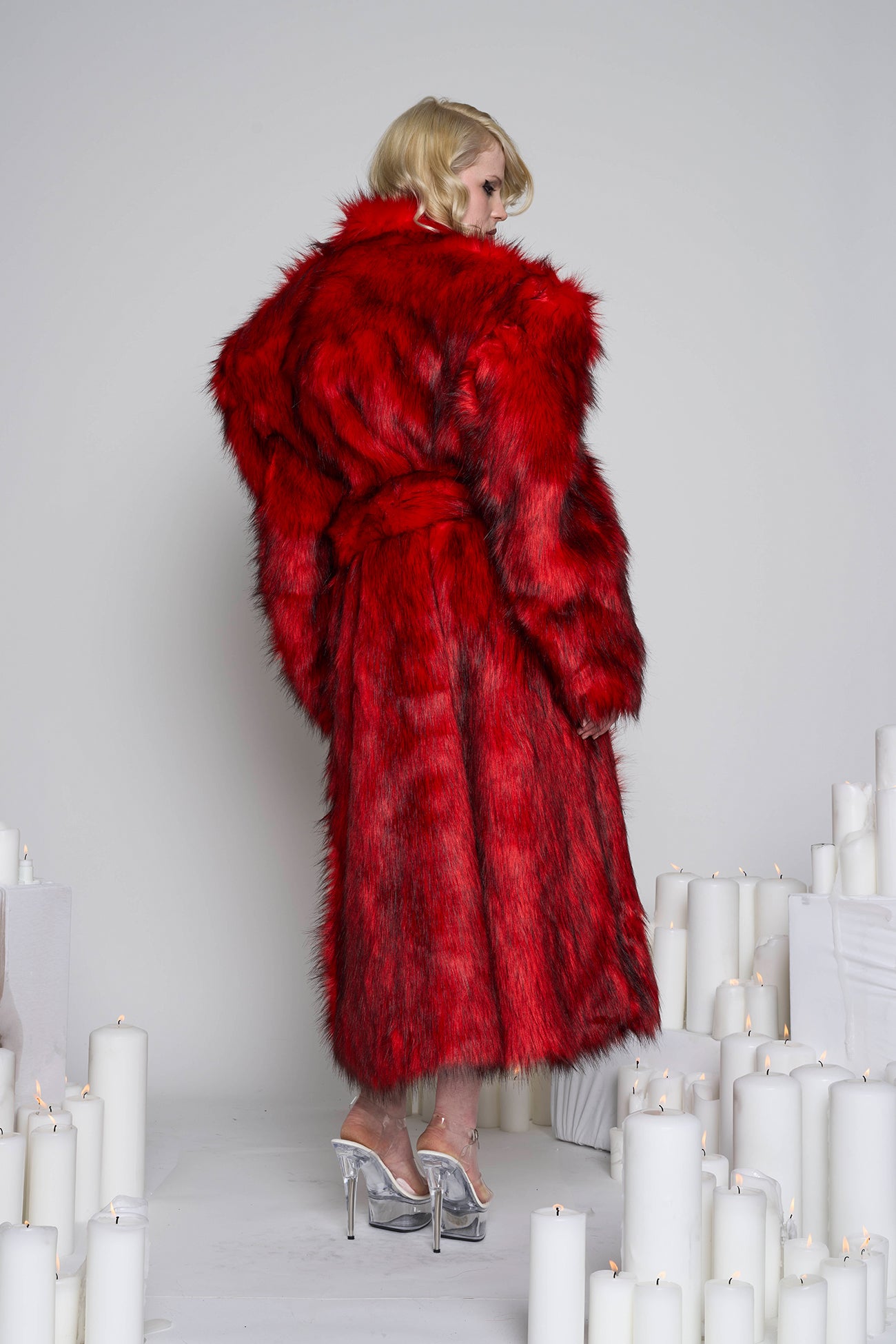 Namilia Faux Fur Coat Red