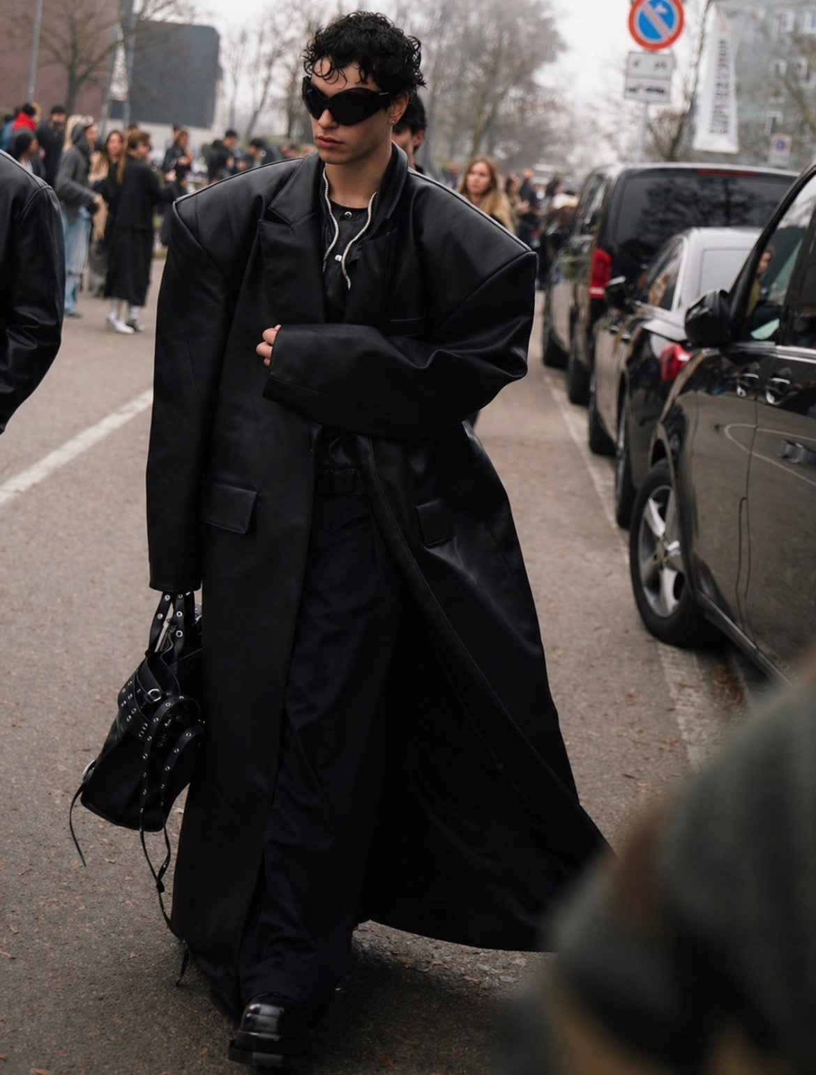 Leather Elongated Blazer Coat