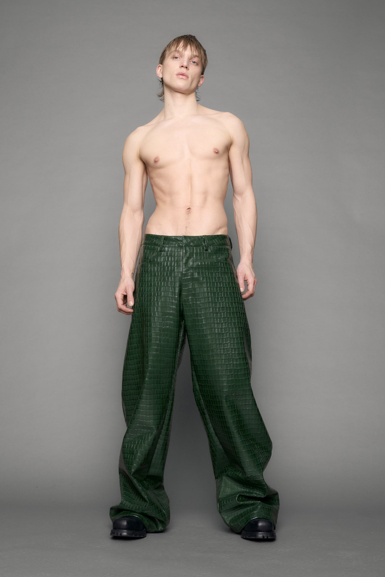 Leather Baggy Suiting Pants