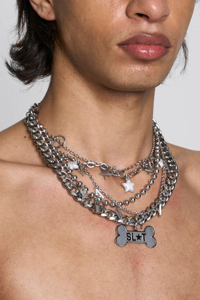 Dogtag Stacked Chain Necklace