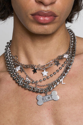 Dogtag Stacked Chain Necklace