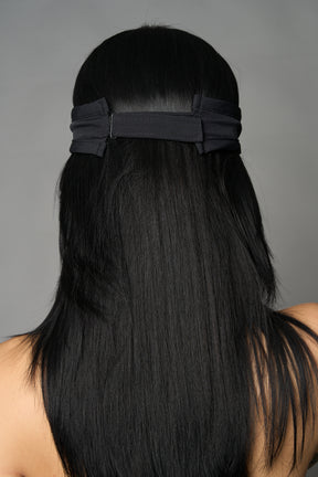 Black Namilia visor hat with embroidered horse and bold lettering on brim, unisex streetwear accessory