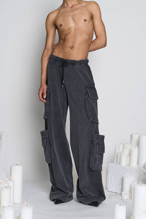 Namilia Cargo Sweatpants Washed Black