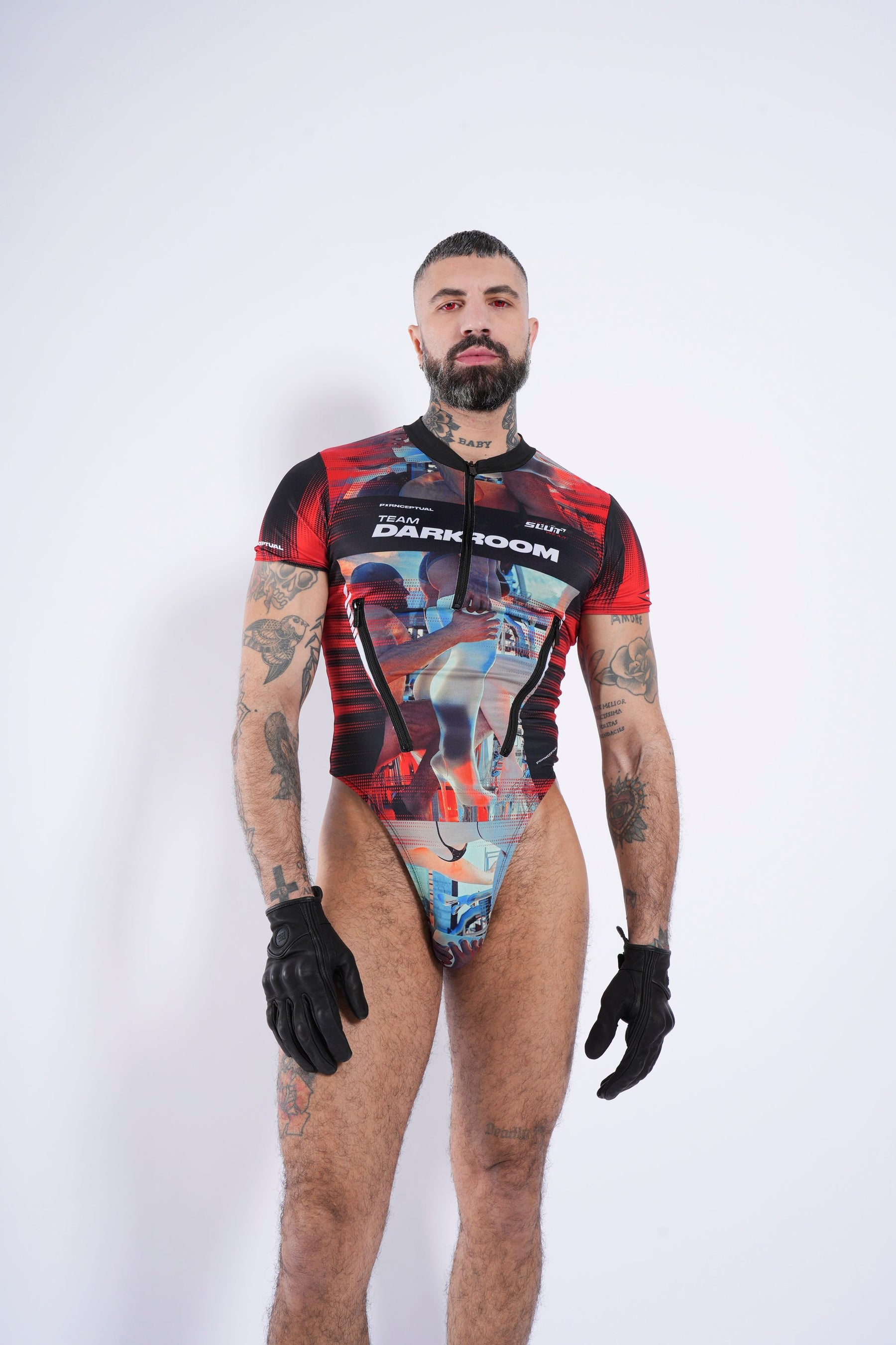 CYCLING SHORT SLEEVE BODY POUCH PANTY