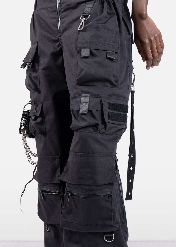 techno baggy pants with tactical string panty