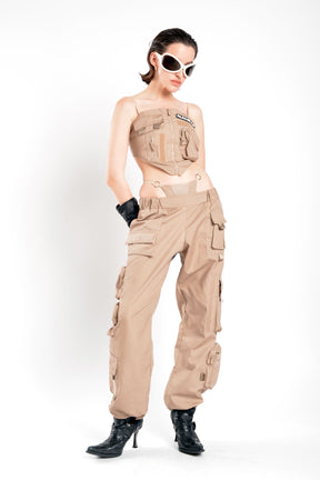 desert tactical cargo pants with detachable panty